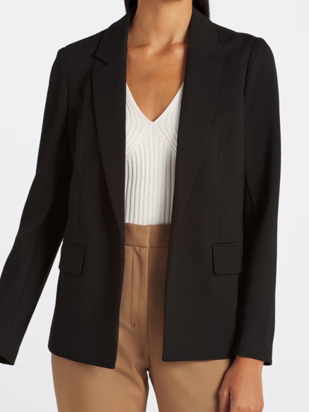 Skies Are Blue Black Stretch Ponte Blazer Size Small - Picture 2 of 5